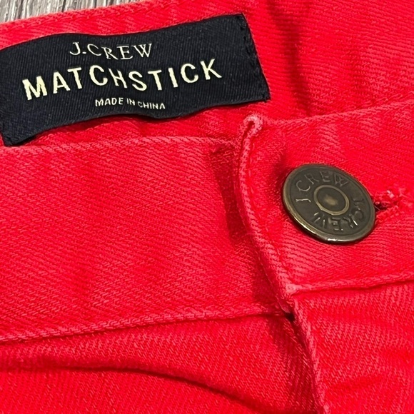 EUC Women’s J. Crew 29 Regular MATCHSTICK Light Red Staple Jeans Denim Pants - Picture 4 of 8